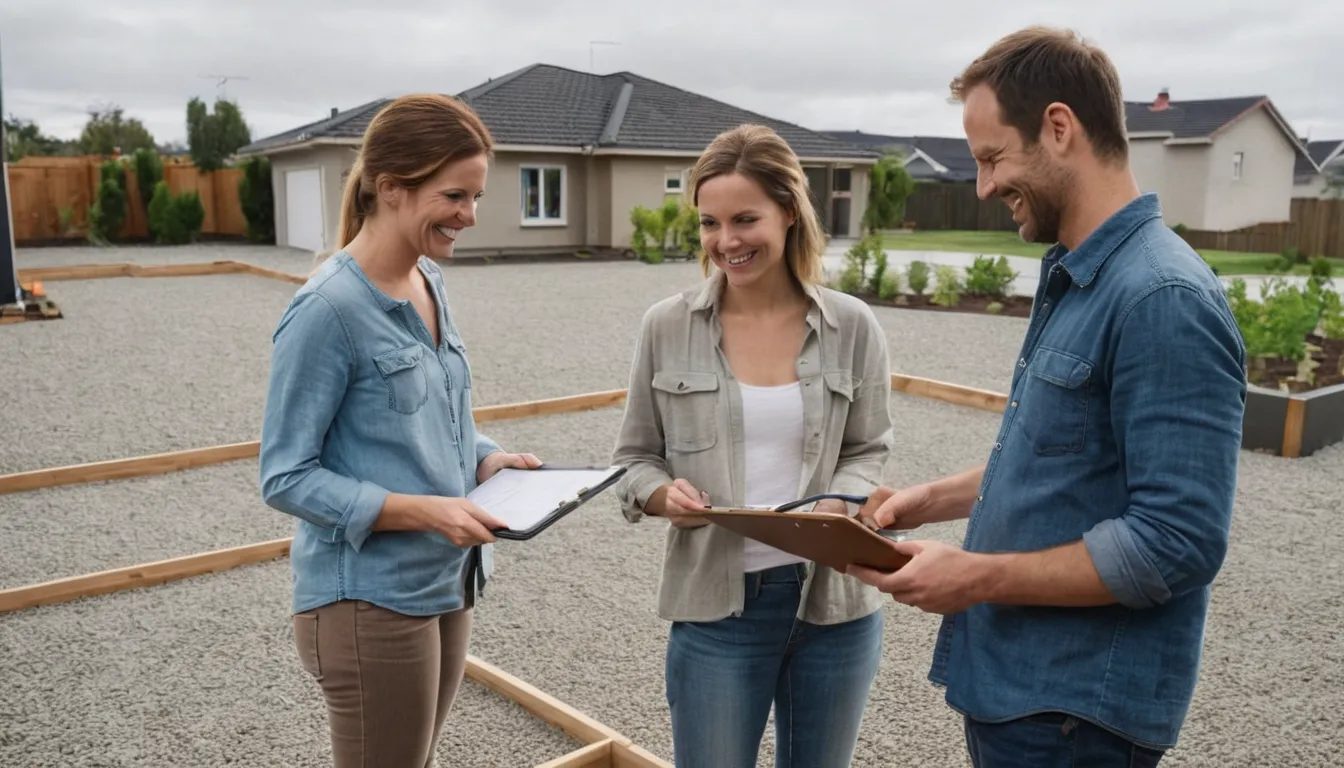 A homeowner reviewing a project checklist with a concrete provider in the North Bay area
